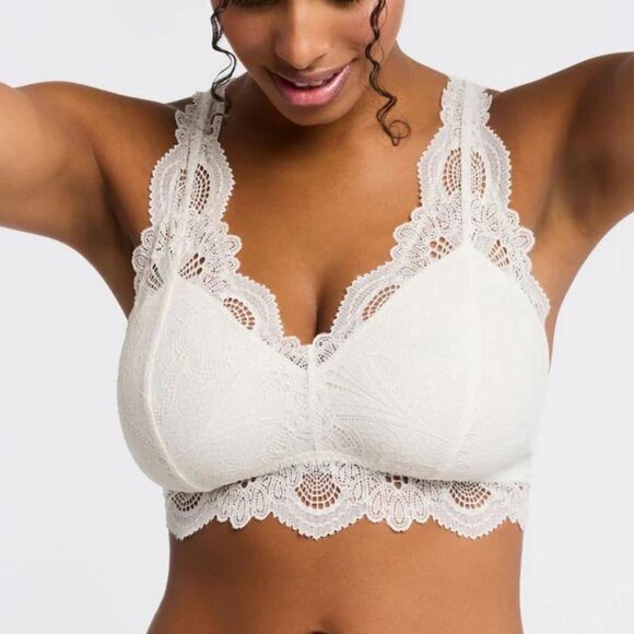 Montelle Fleurt Belle Époque Full Cup Lace Bralette – Ivory (XLF, fits 36G–38F) - Picture 4 of 4